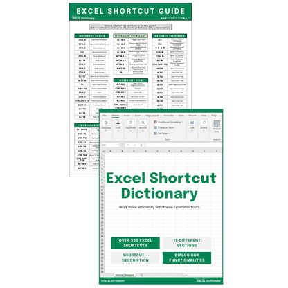 Excel Shortcut Dictionary - Excel Dictionary